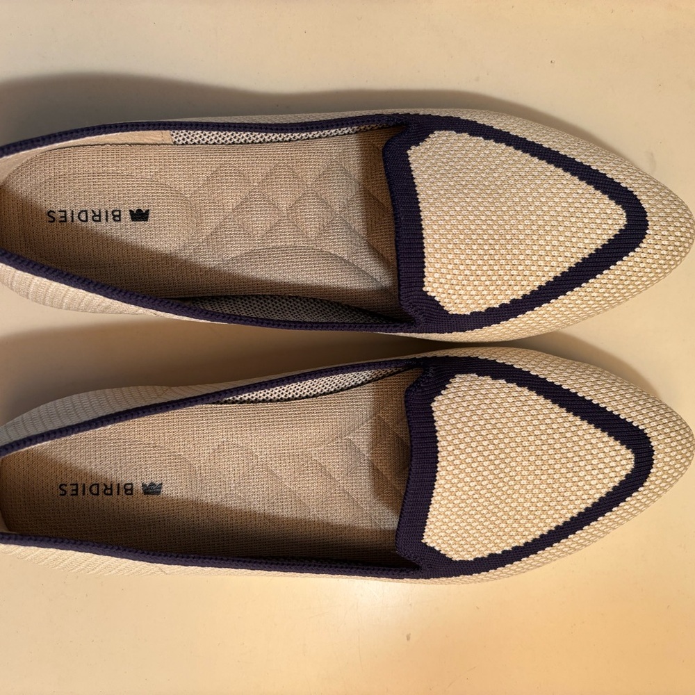 Birdies Women's Cream and Black Flats